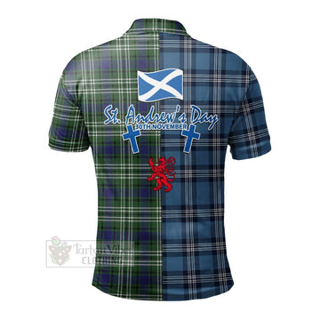 Blyth Tartan Polo Shirt Happy St. Andrew's Day Half Tartan Style - Tartan Vibes Clothing