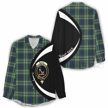 Blyth Tartan Women's Casual Shirt with Family Crest Circle Style - Tartan Vibes Clothing