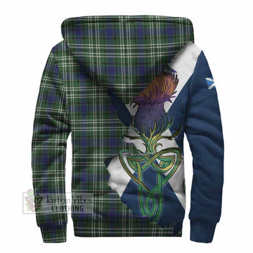 Tartan Vibes Clothing Blyth Tartan Family Crest Sherpa Hoodie Scottish Thistle Celtic Inspired