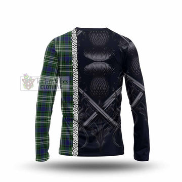 Blyth Tartan Long Sleeve T-Shirt with Family Crest Cross Sword Thistle Celtic Vibes - Tartan Vibes Clothing