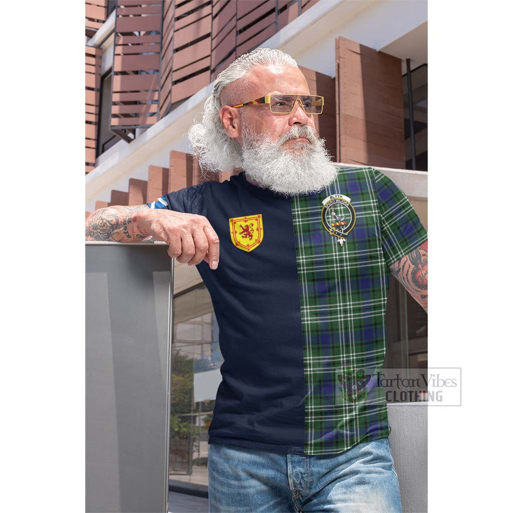 Blyth Tartan Cotton T-shirt Alba with Scottish Lion Royal Arm Half Style Men's Shirt - Tartan Vibes Clothing