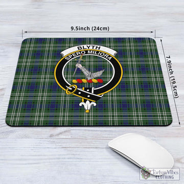 Blyth Tartan Mouse Pad with Family Crest