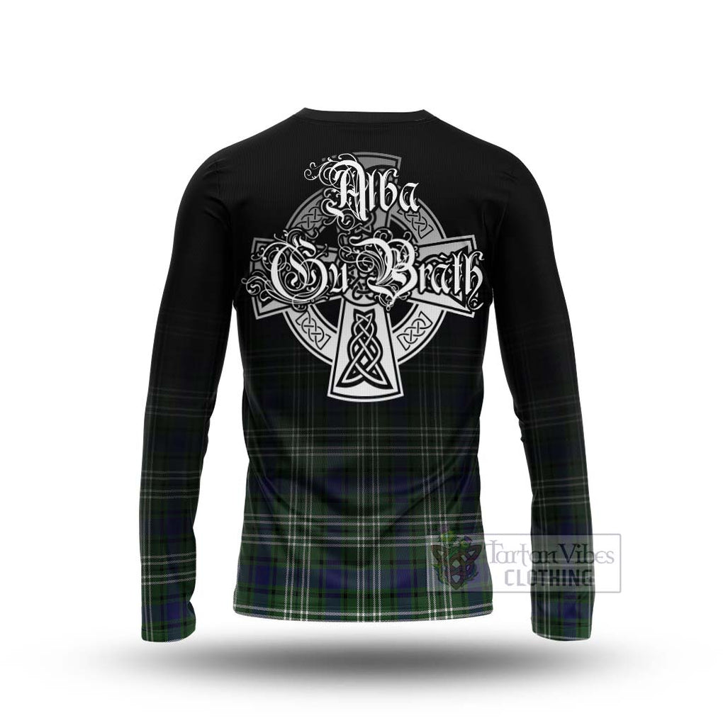Tartan Vibes Clothing Blyth Tartan Long Sleeve T-Shirt Featuring Alba Gu Brath Family Crest Celtic Inspired