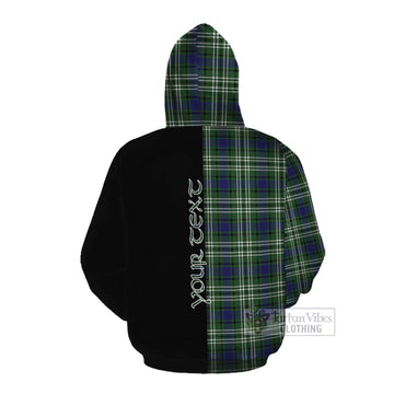 Blyth Tartan Cotton Hoodie with Family Crest and Half Of Me Style Pullover Hoodie - Tartan Vibes Clothing