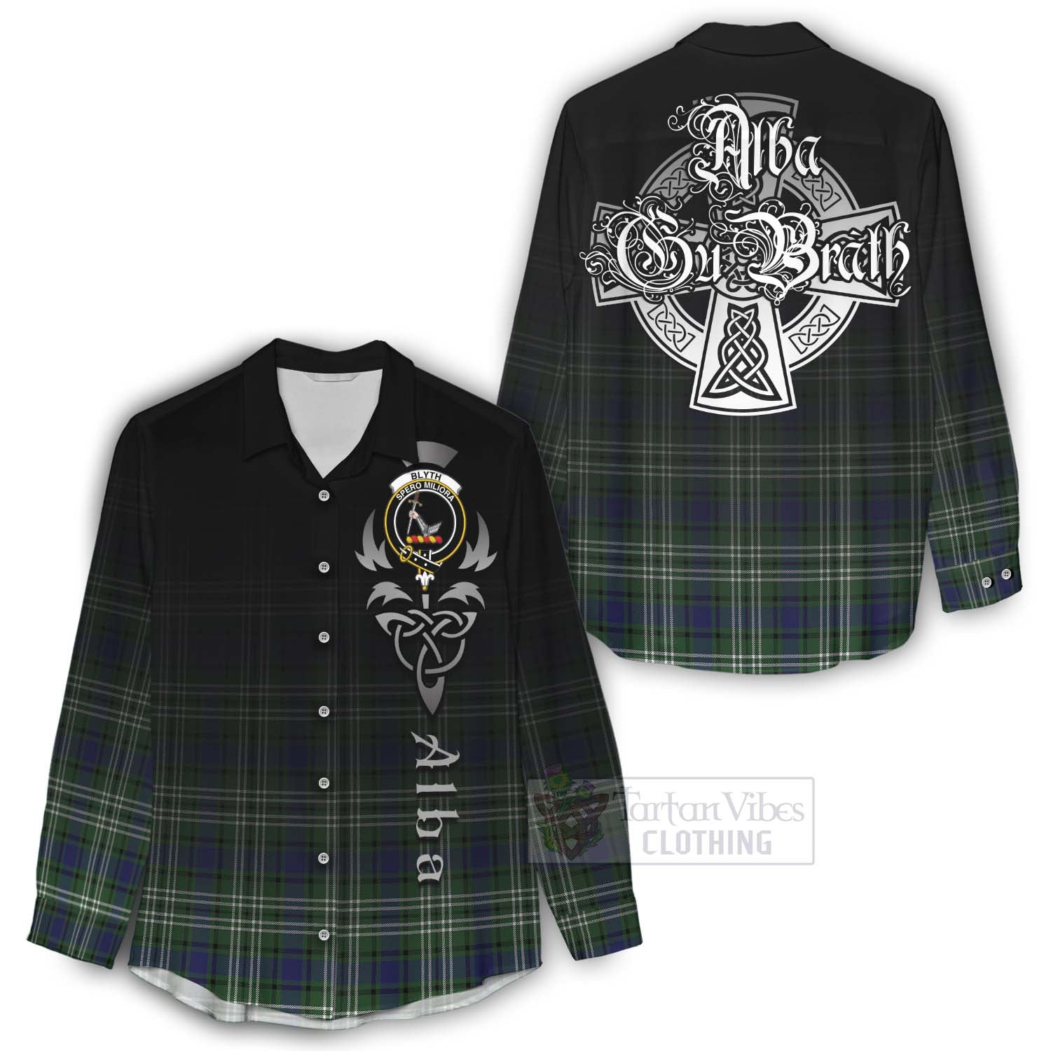 Blyth Tartan Women's Casual Shirt Featuring Alba Gu Brath Family Crest Celtic Inspired - Tartan Vibes Clothing