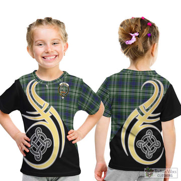 Blyth Tartan Kid T-Shirt with Family Crest and Celtic Symbol Style - Tartan Vibes Clothing