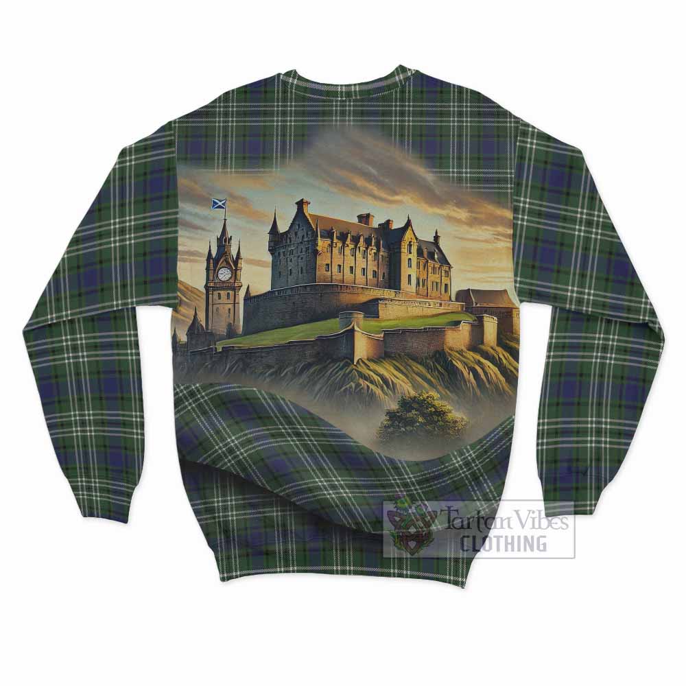 Tartan Vibes Clothing Blyth Tartan Family Crest Sweatshirt with Scottish Ancient Castle Style