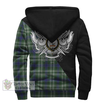 Blyth Tartan Sherpa Hoodie with Family Crest and Military Logo Style - Tartan Vibes Clothing