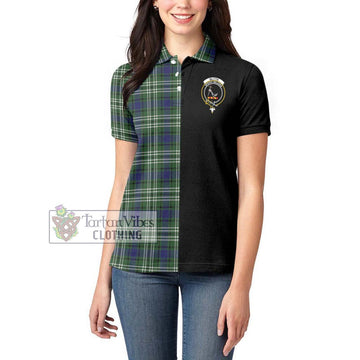 Blyth Tartan Women's Polo Shirt with Family Crest and Half Of Me Style - Tartanvibesclothing Shop