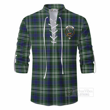 Blyth Tartan Ghillie Kilt Shirt with Family Crest DNA In Me Style - Tartan Vibes Clothing