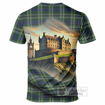Blyth Tartan Family Crest T-Shirt with Scottish Ancient Castle Style - Tartan Vibes Clothing