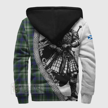 Blyth Tartan Clan Crest Sherpa Hoodie with Highlander Warrior Celtic Style - Tartan Vibes Clothing