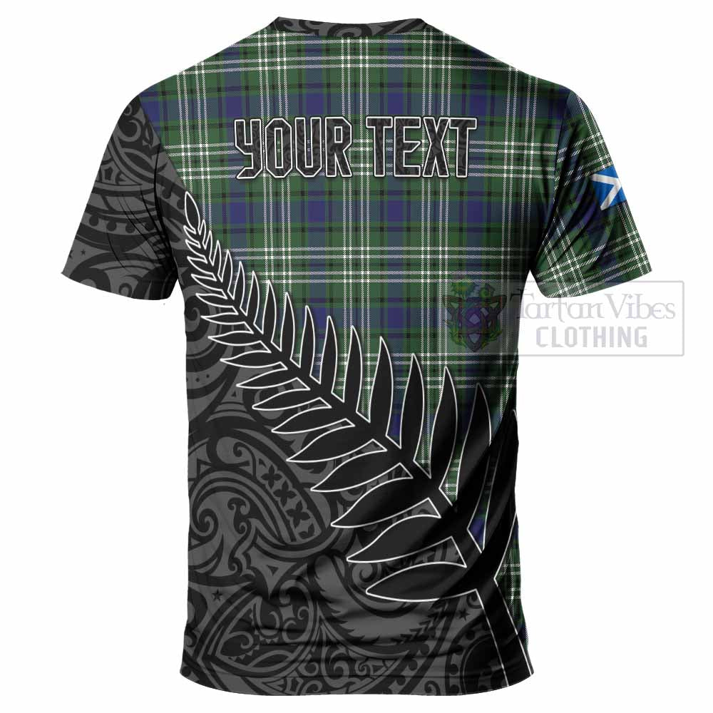 Blyth Crest Tartan T-Shirt with New Zealand Silver Fern Half Style - Tartan Vibes Clothing