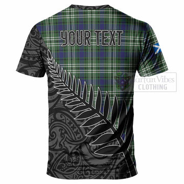 Blyth Crest Tartan T-Shirt with New Zealand Silver Fern Half Style - Tartan Vibes Clothing