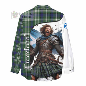 Blyth Crest Tartan Women's Casual Shirt Inspired by the Freedom of Scottish Warrior - Tartan Vibes Clothing