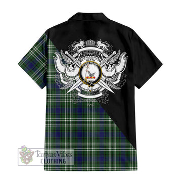 Blyth Tartan Hawaiian Shirt with Family Crest and Military Logo Style - Tartan Vibes Clothing