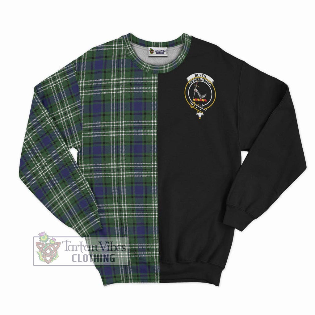 Blyth Tartan Sweatshirt with Family Crest and Half Of Me Style - Tartanvibesclothing Shop