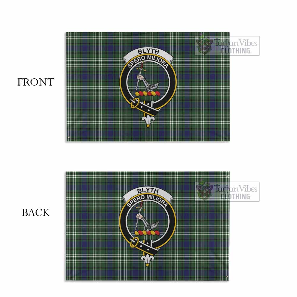 Tartan Vibes Clothing Blyth Tartan House Flag with Family Crest