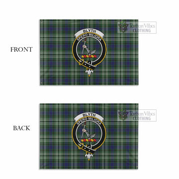 Tartan Vibes Clothing Blyth Tartan House Flag with Family Crest