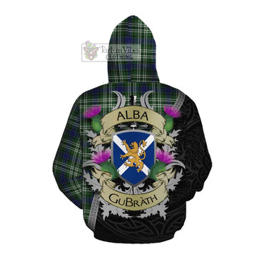 Blyth Tartan Family Crest Cotton Hoodie Lion Rampant Royal Thistle Shield Celtic Inspired Pullover Hoodie - Tartan Vibes Clothing