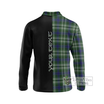 Blyth Tartan Long Sleeve Polo Shirt with Family Crest and Half Of Me Style - Tartan Vibes Clothing