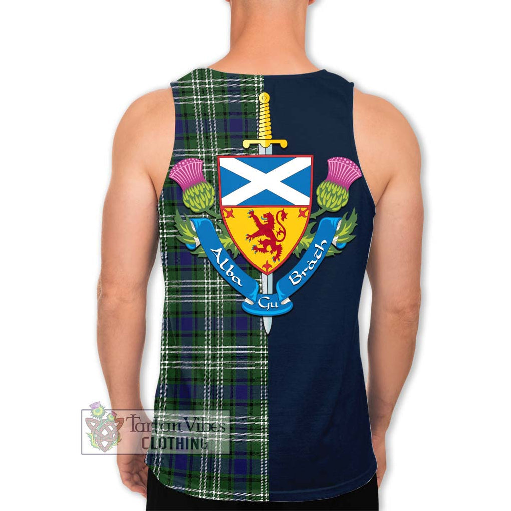 Blyth Tartan Men's Tank Top Alba with Scottish Lion Royal Arm Half Style - Tartan Vibes Clothing