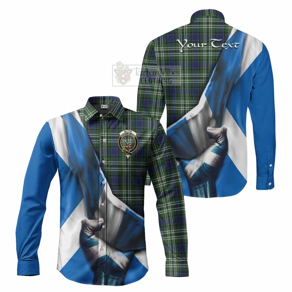 Blyth Tartan Long Sleeve Button Shirt with Family Crest Scotland Patriotic Style - Tartan Vibes Clothing