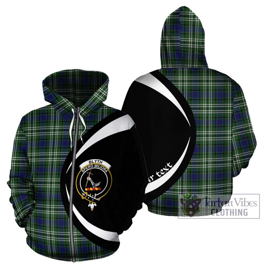 Blyth Tartan Hoodie with Family Crest Circle Style - Tartan Vibes Clothing