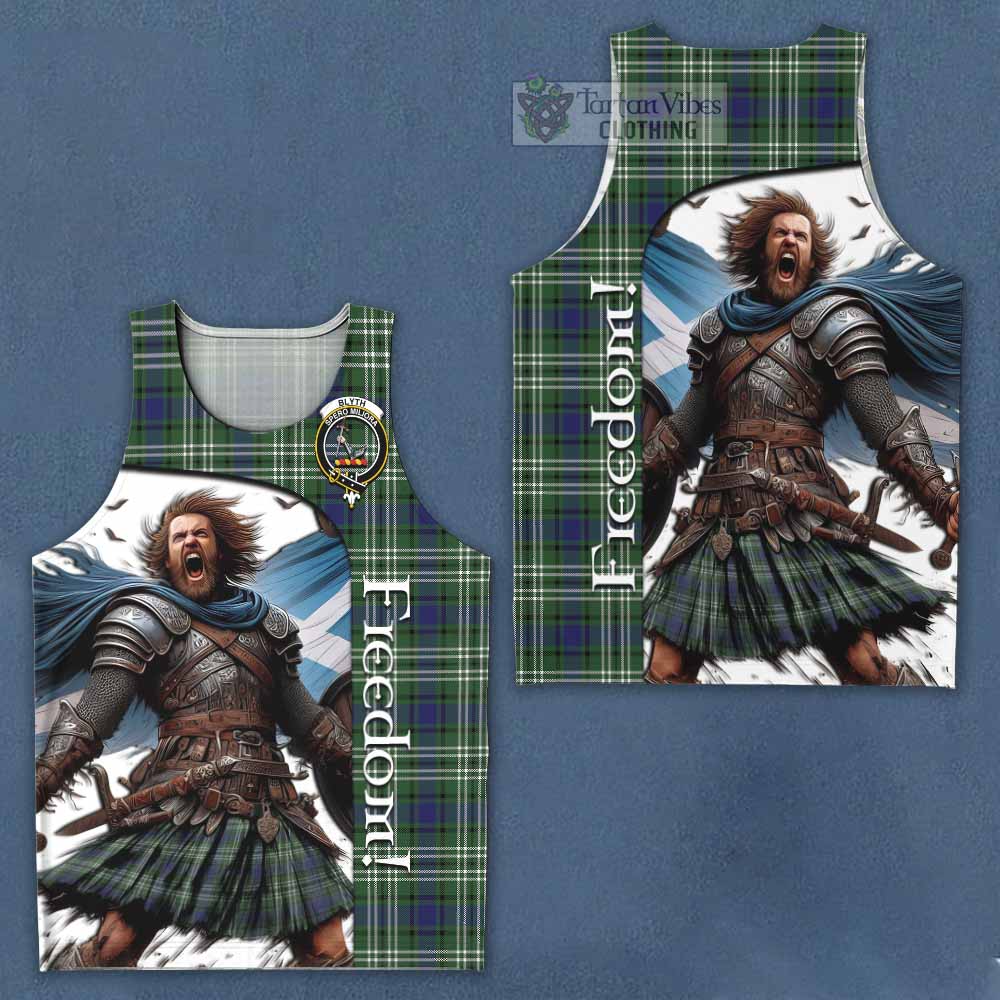Tartan Vibes Clothing Blyth Crest Tartan Men's Tank Top Inspired by the Freedom of Scottish Warrior