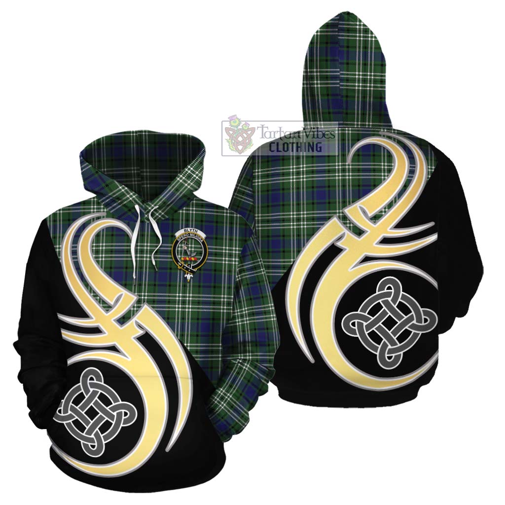 Blyth Tartan Cotton Hoodie with Family Crest and Celtic Symbol Style Zip Hoodie - Tartan Vibes Clothing