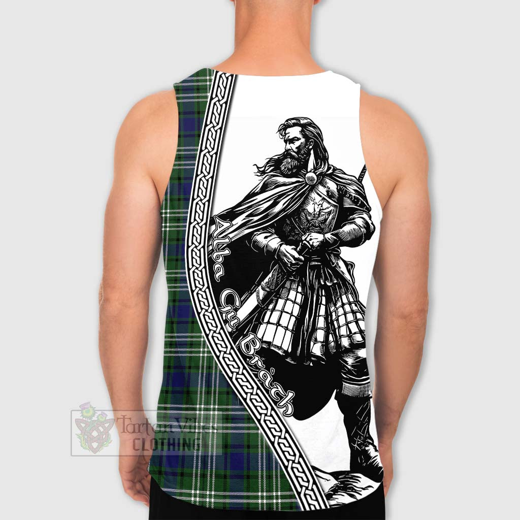 Tartan Vibes Clothing Blyth Tartan Clan Crest Men's Tank Top with Highlander Warrior Celtic Style