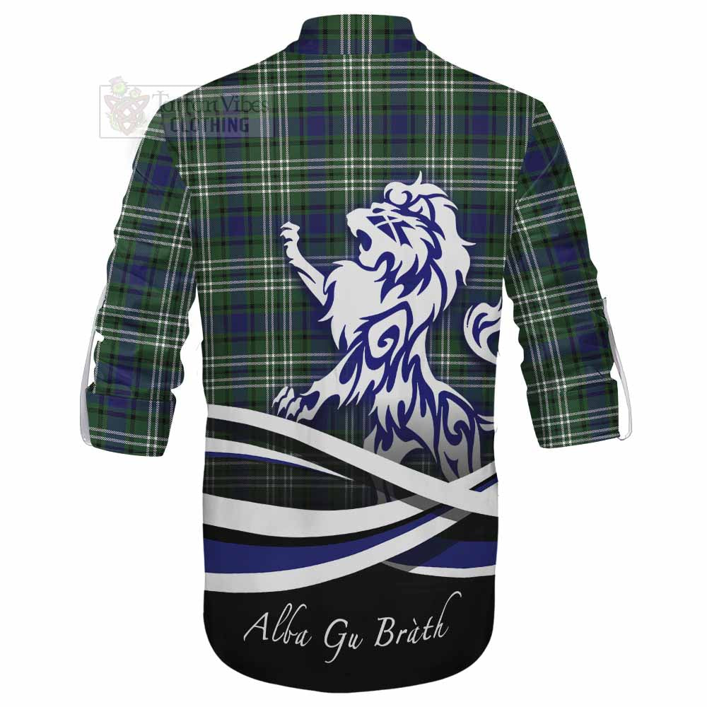 Blyth Tartan Ghillie Kilt Shirt with Alba Gu Brath Regal Lion Emblem - Tartan Vibes Clothing