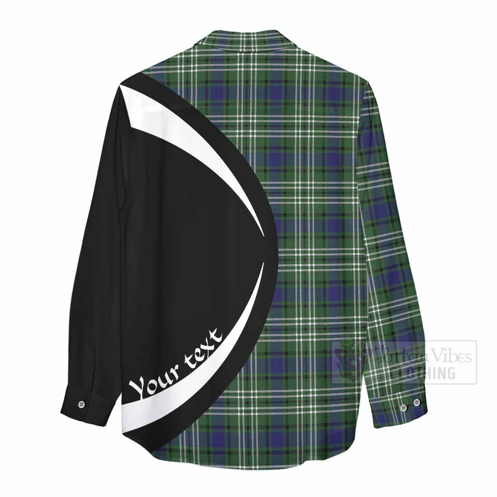 Blyth Tartan Women's Casual Shirt with Family Crest Circle Style - Tartan Vibes Clothing