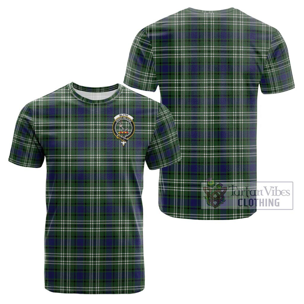 Blyth Tartan Cotton T-Shirt with Family Crest - Tartan Vibes Clothing