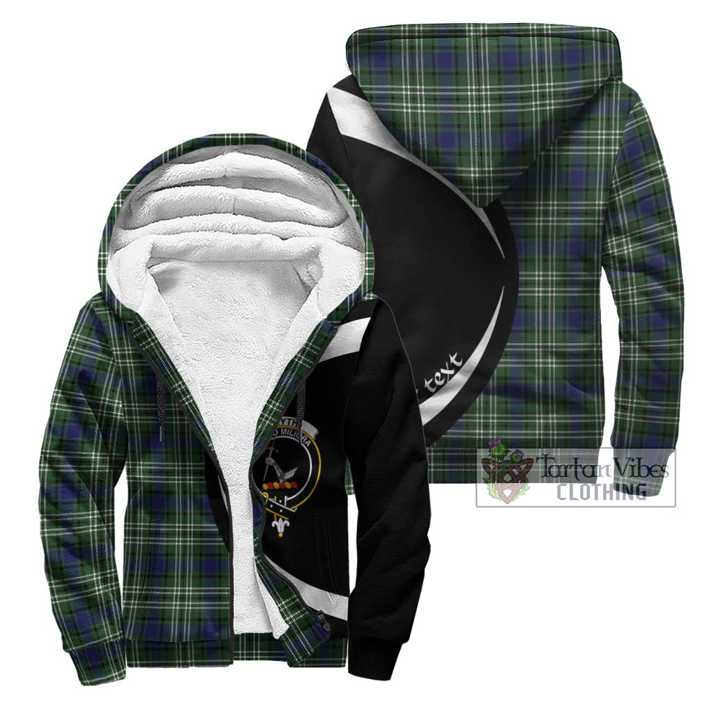 Blyth Tartan Sherpa Hoodie with Family Crest Circle Style Unisex - Tartan Vibes Clothing