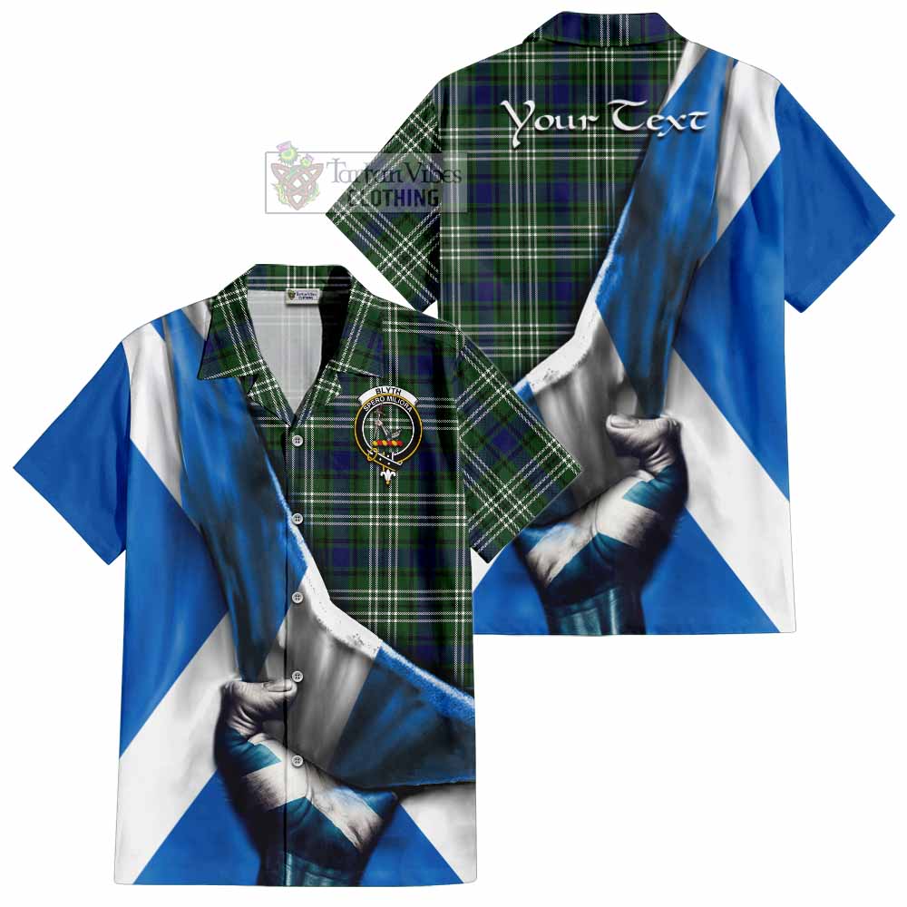 Blyth Tartan Hawaiian Shirt with Family Crest Scotland Patriotic Style - Tartan Vibes Clothing