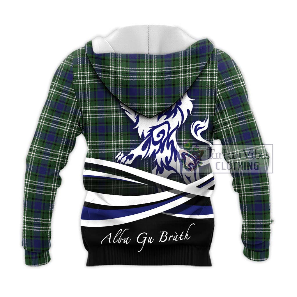 Blyth Tartan Knitted Hoodie with Alba Gu Brath Regal Lion Emblem - Tartan Vibes Clothing
