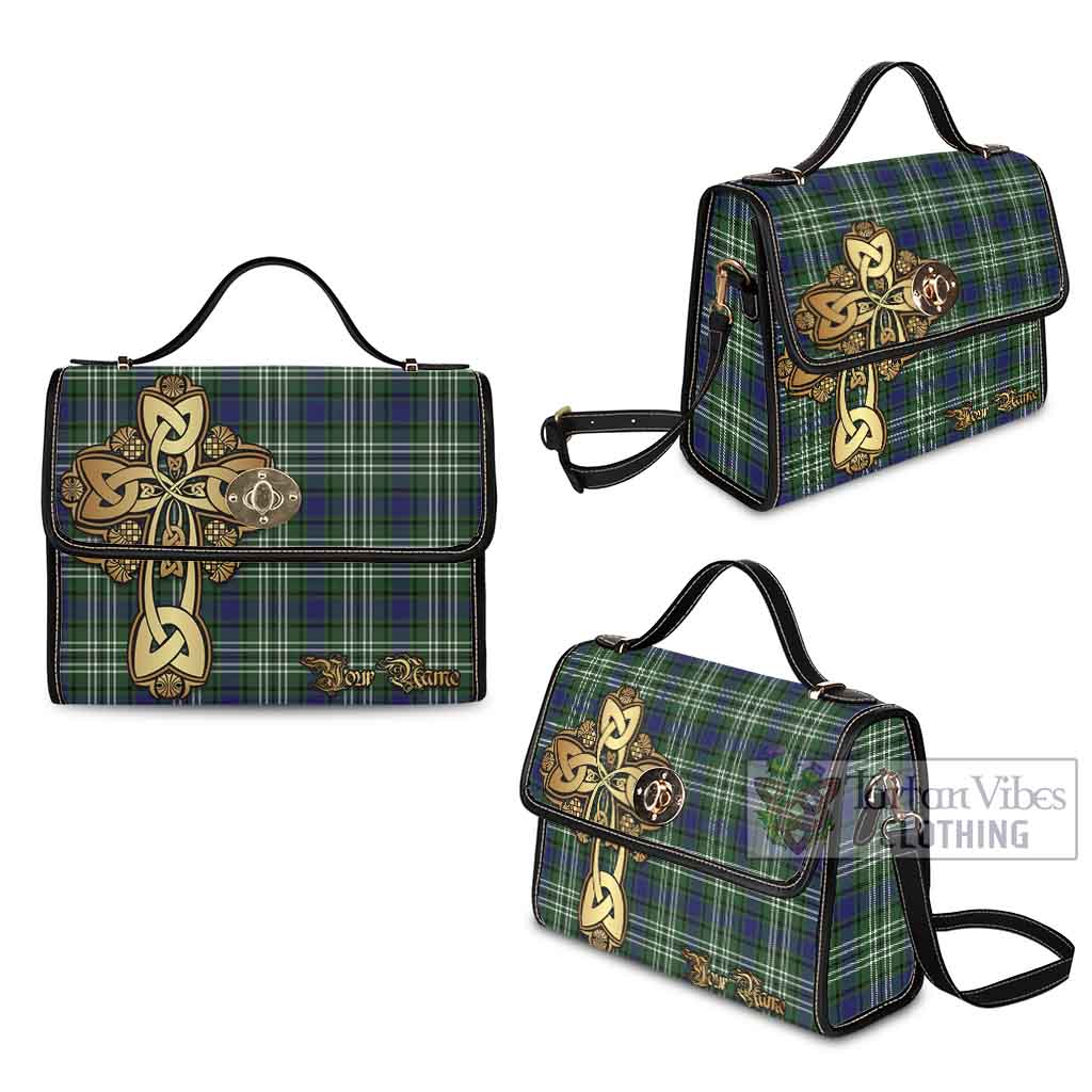 Tartan Vibes Clothing Blyth Tartan Waterproof Canvas Bag Golden Thistle Celtic Cross Style