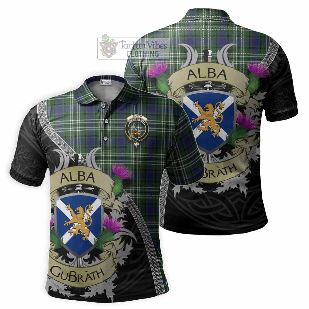 Blyth Tartan Family Crest Polo Shirt Lion Rampant Royal Thistle Shield Celtic Inspired - Tartan Vibes Clothing