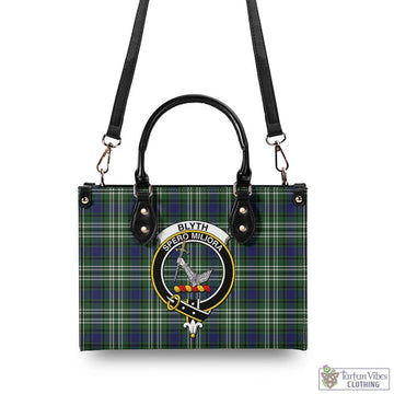 Blyth Tartan Luxury Leather Handbags with Family Crest - Tartan Vibes Clothing