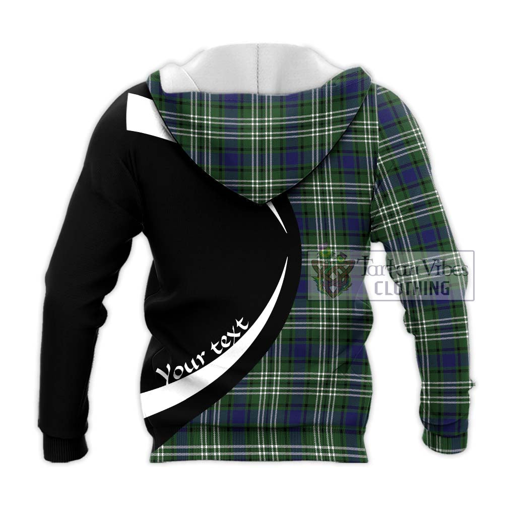 Blyth Tartan Knitted Hoodie with Family Crest Circle Style - Tartan Vibes Clothing