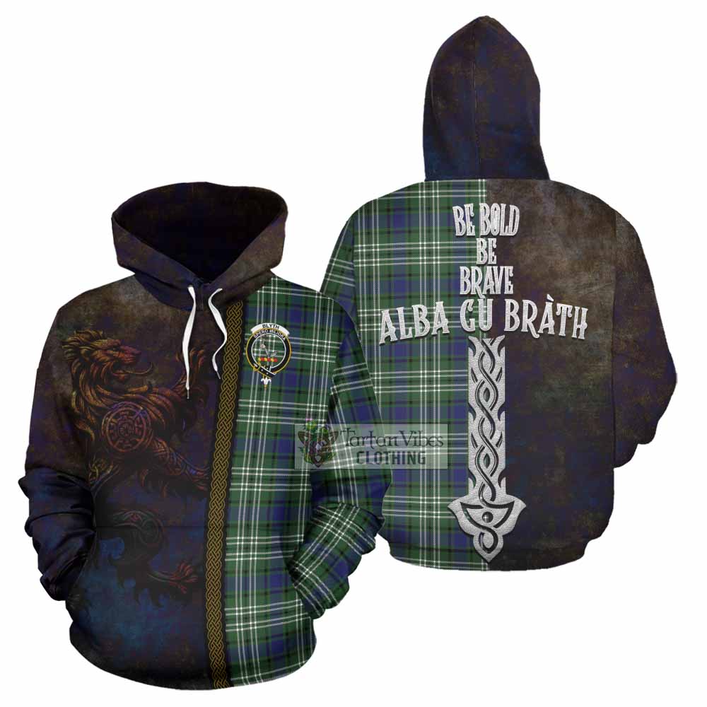Blyth Tartan Family Crest Hoodie Alba Gu Brath Be Brave Lion Ancient Style - Tartan Vibes Clothing