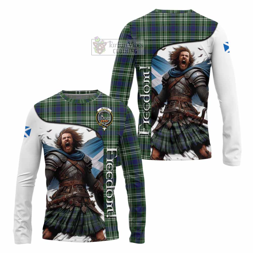 Tartan Vibes Clothing Blyth Crest Tartan Long Sleeve T-Shirt Inspired by the Freedom of Scottish Warrior