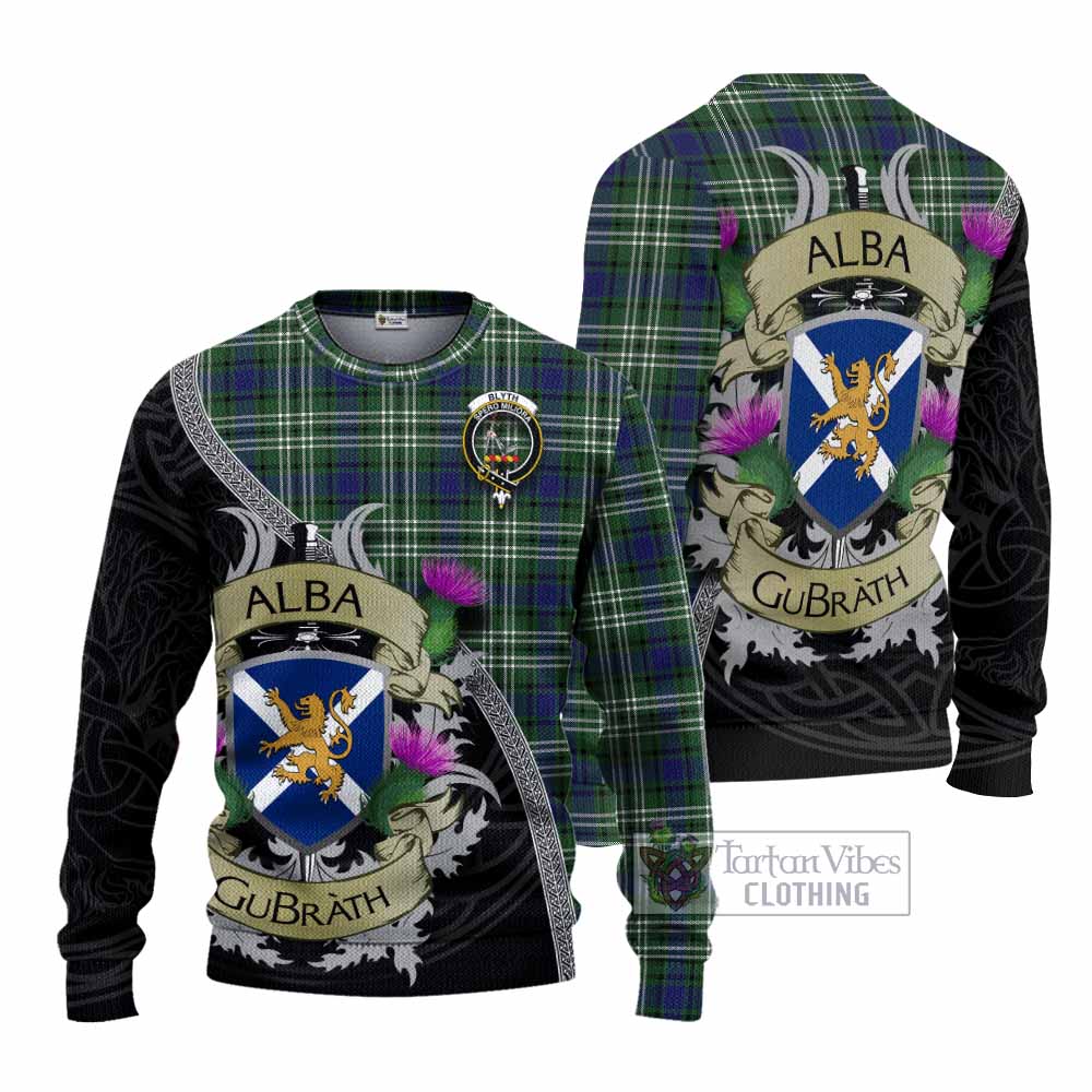 Blyth Tartan Family Crest Knitted Sweater Lion Rampant Royal Thistle Shield Celtic Inspired - Tartan Vibes Clothing