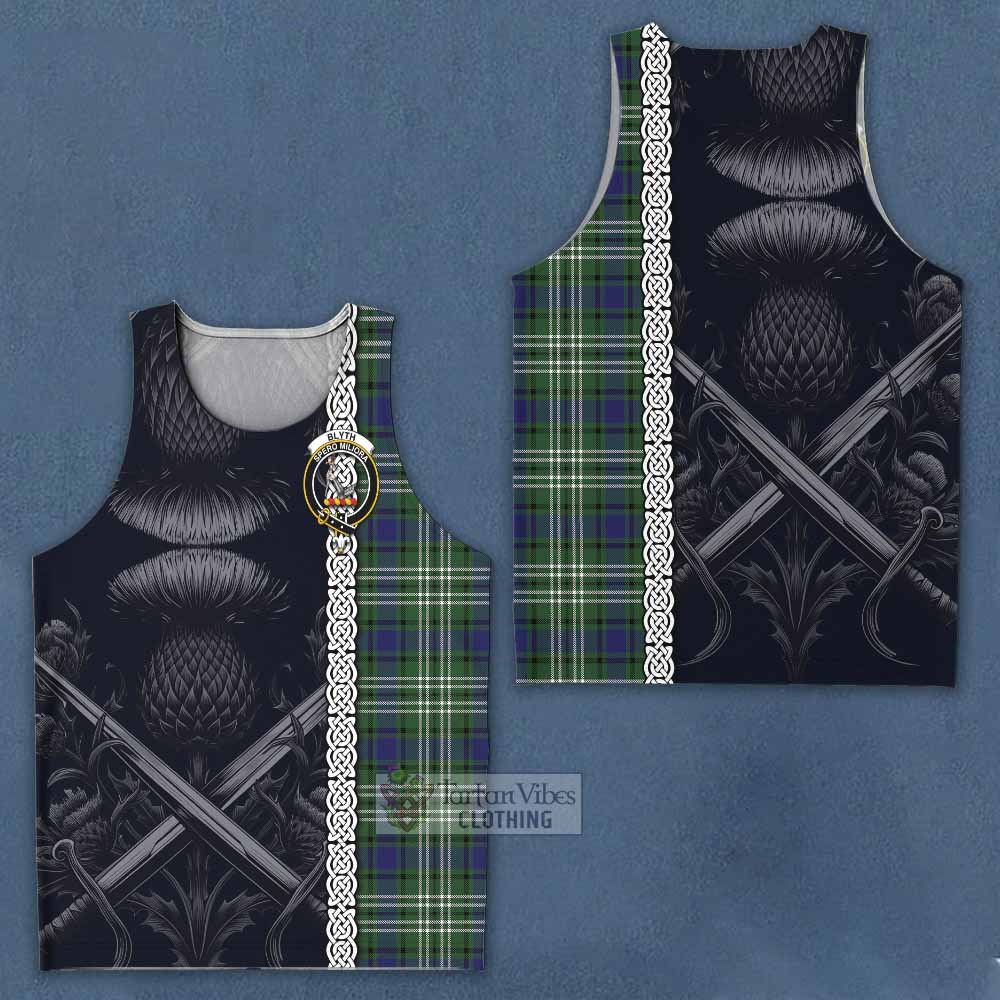 Blyth Tartan Men's Tank Top with Family Crest Cross Sword Thistle Celtic Vibes - Tartan Vibes Clothing
