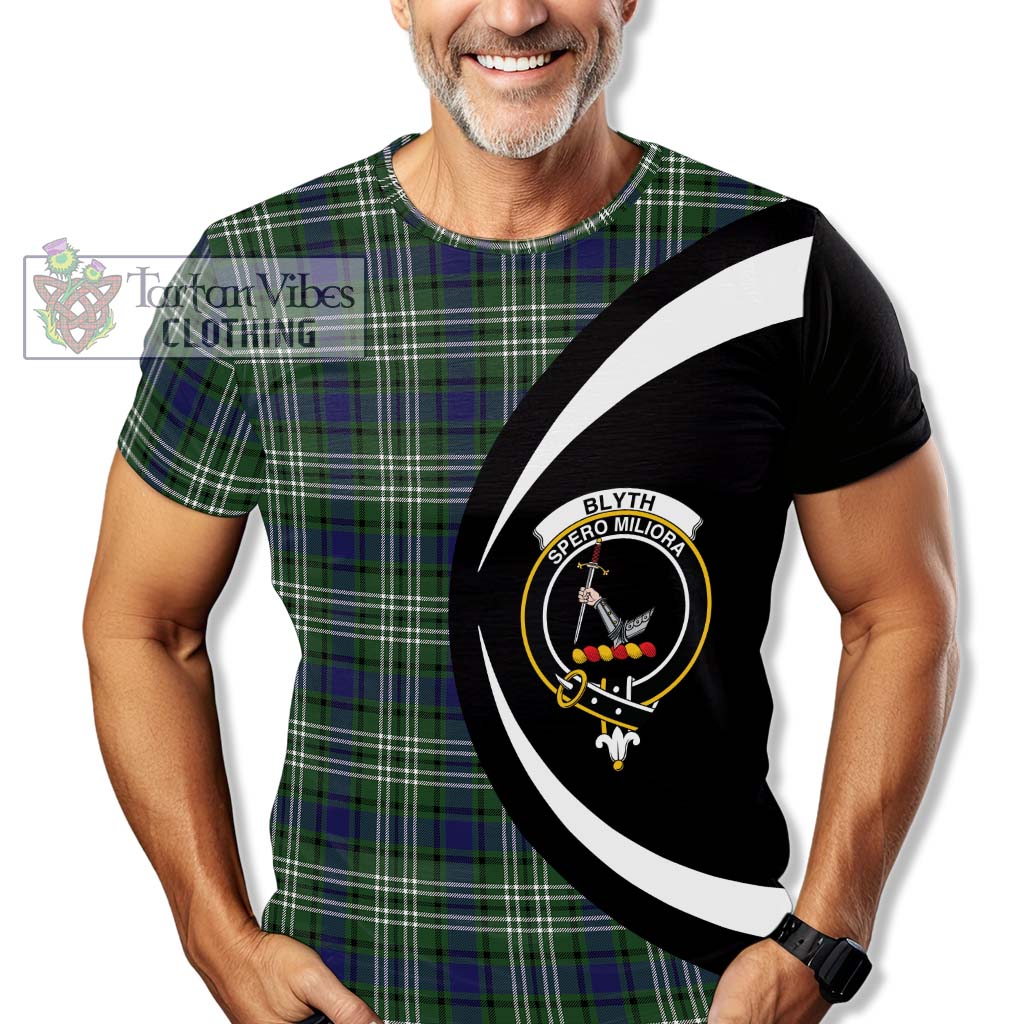Blyth Tartan T-Shirt with Family Crest Circle Style - Tartan Vibes Clothing