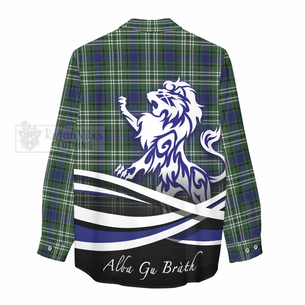 Blyth Tartan Women's Casual Shirt with Alba Gu Brath Regal Lion Emblem - Tartan Vibes Clothing