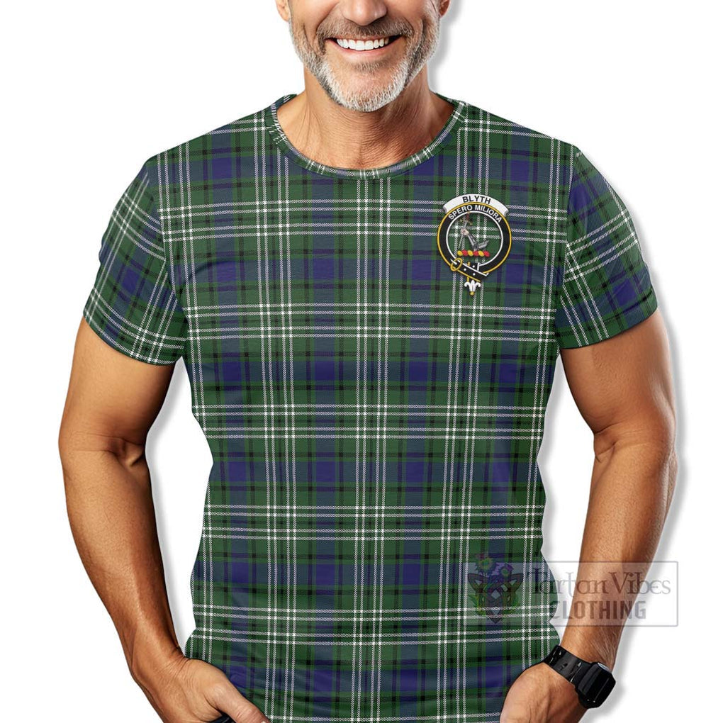 Blyth Tartan T-Shirt with Family Crest Celtic Skull Style - Tartan Vibes Clothing