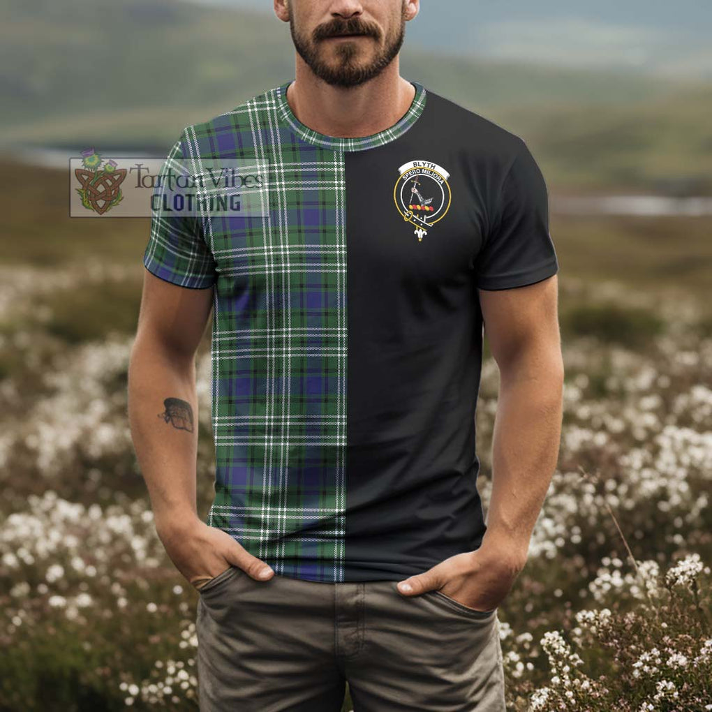 Blyth Tartan T-Shirt with Family Crest and Half Of Me Style - Tartan Vibes Clothing