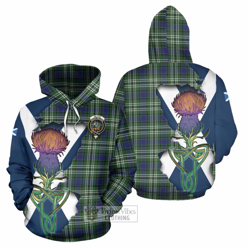 Tartan Vibes Clothing Blyth Tartan Family Crest Hoodie Scottish Thistle Celtic Inspired